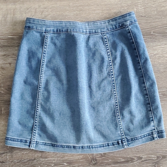 Free People Little Daisies Denim Mini Skirt - Picture 3 of 9